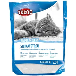 10x Trixie Simple'n'Clean Silikatstreu (Nicht klumpend, Schnell absorbierend, 2.24 kg), Katzenstreu
