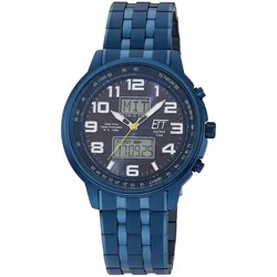 ETT Eco Tech Time EGS-11735-32M Funk-Solar Herrenuhr Hunter II Blau