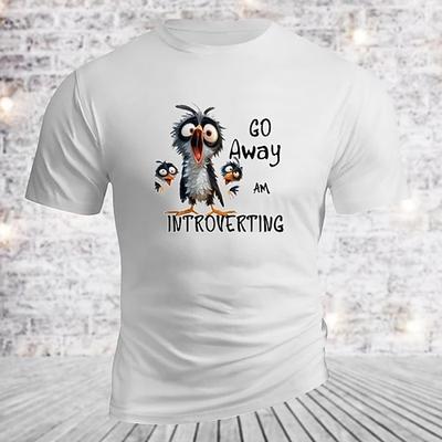 Herren T-Shirt Geh weg ich ziehe mich zurück Lustiges Introvertiert Lifestyle Grafik Kurzarm