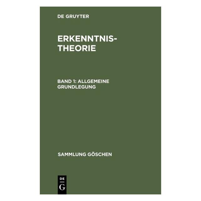 De Gruyter Gerhard Kropp: Erkenntnistheorie / Allg (Deutsch, Hardcover) (67767307)