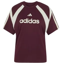 adidas House of Tiro T-Shirt Damen - dunkelrot/weiß - XS