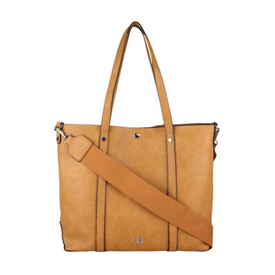 Umhängetasche "Ela", Damen, Gr. B/H/T: 40cm x 31cm x 11cm onesize, braun (cognac), Lederimitat, COLLEZIONE ALESSANDRO, Taschen Umhängetasche, schlichtes Design