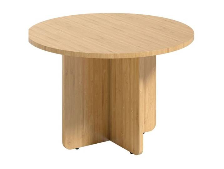 ROVRYN Table basse ronde en bambou 66 x 66 x 45 cm structure croisée bois naturel