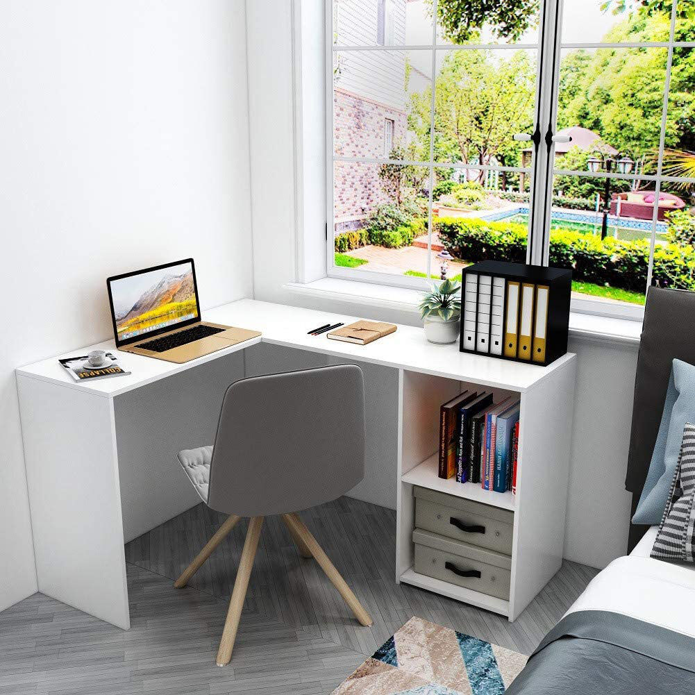 Zipcode Design Upsilon L-Shape Computer Desk White