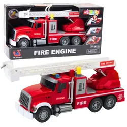 Feuerwehrauto mit Ausleger, Wasser, Licht, Geräusche, Rot 1:14