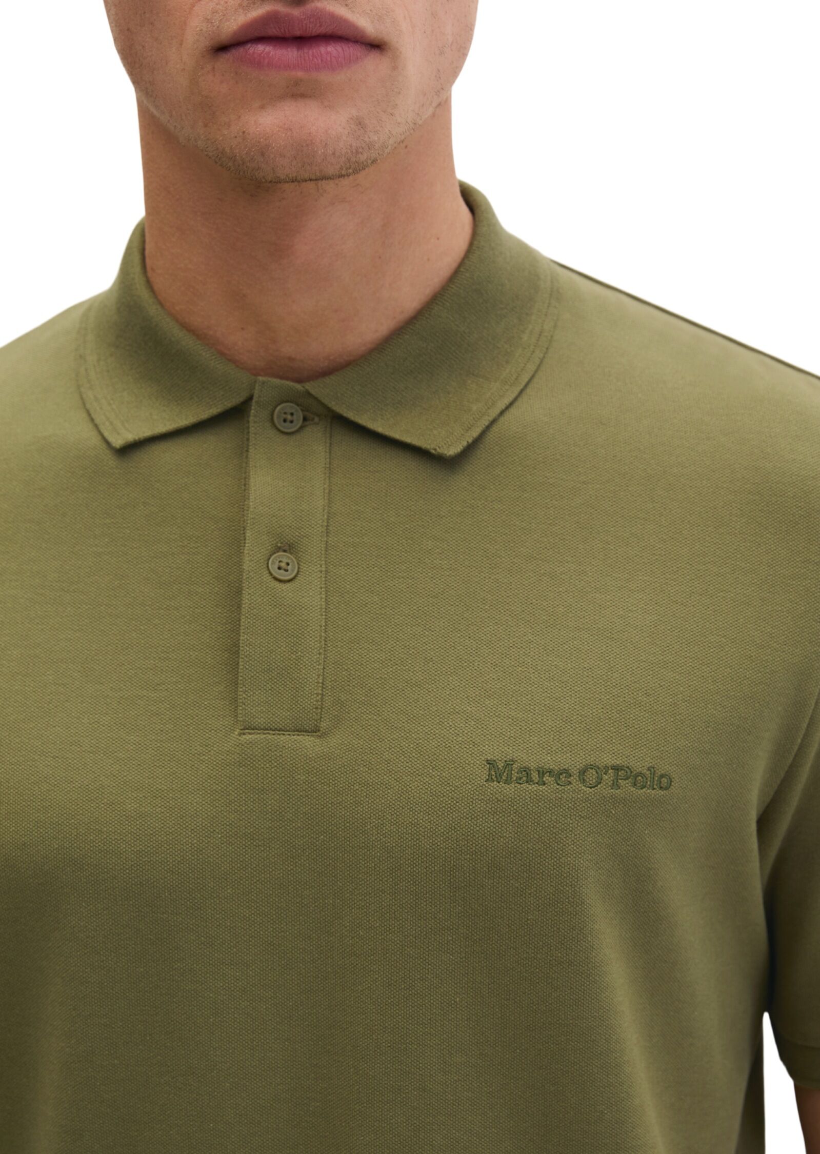 Marc O' Polo Poloshirt MARC O'POLO, Herren, Gr. S, grün (fresh seaweed), Piqué, Obermaterial: 50% Baumwolle, 48% Viskose, 2% Elasthan, slim fit normal, Rippbündchen, Shirts Poloshirt, Piqué slim aus mittelschwerem Bio-Baumwoll-Viskose-Mix fresh seaweed S