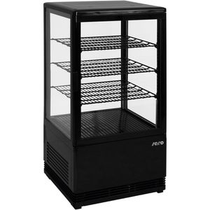 Saro Kühlvitrine SC70, 330-10051, schwarz, 68 Liter, Mini-Umluftkühlvitrine, doppelt verglast
