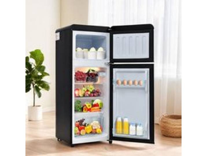 Réfrigérateur-congélateur compact 92 L deux portes style rétro noir mat