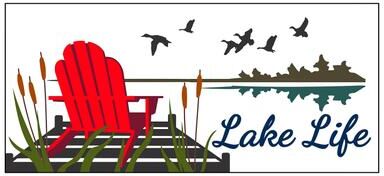 Evergreen "Lake Life Flocked Coir Sassafras Switch Door Mat - 22"" x 10"""