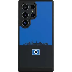 Nivocase Hülle für Samsung Galaxy S24 Ultra Handyhülle NIVOcore Case Schwarz HSV Hamburg Skyline (Samsung Galaxy S24 Ultra), Smartphone Hülle, Schwarz