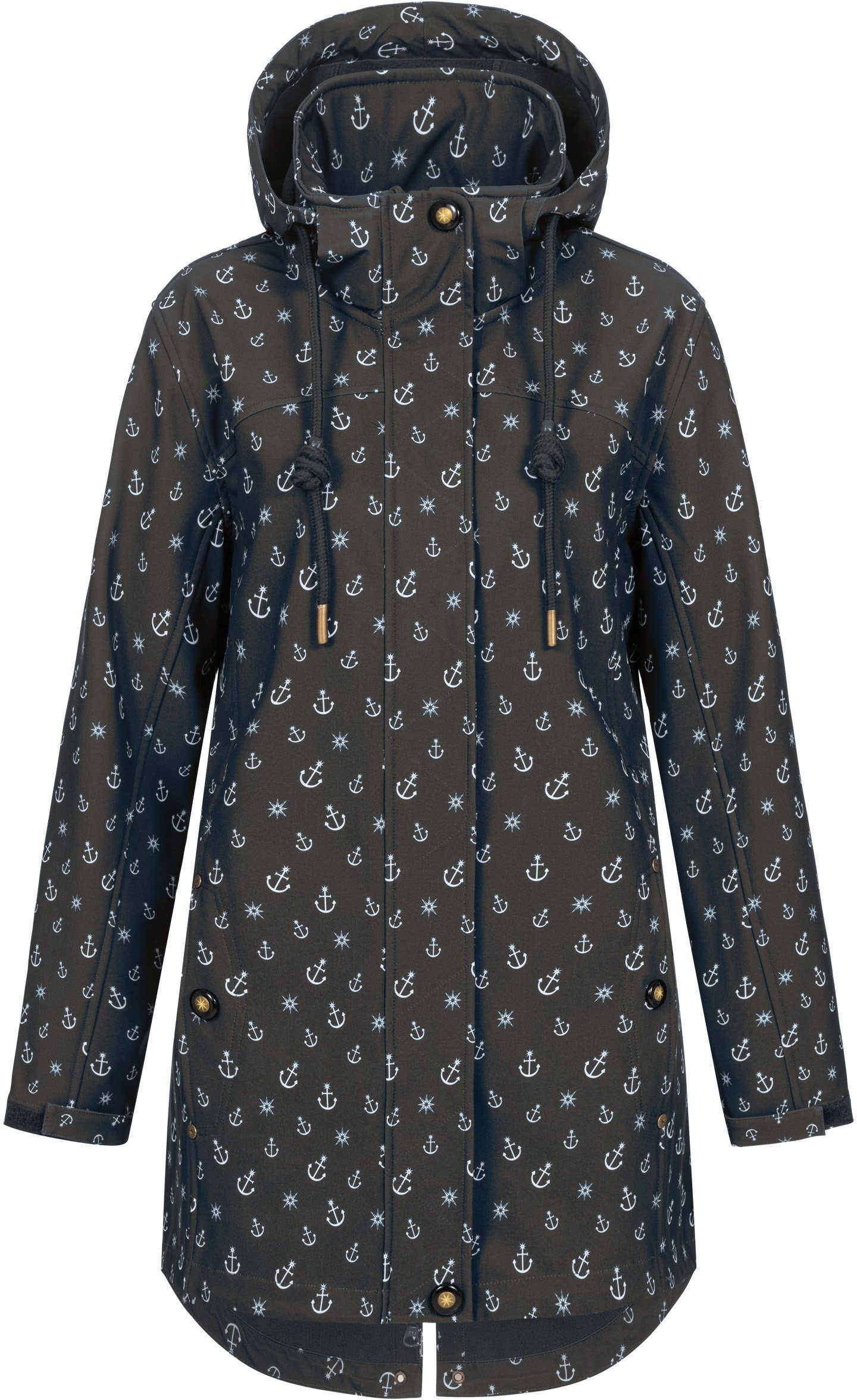Softshelljacke ANKERGLUT "ANKERGLUTSCHEIN", Damen, Gr. 40/42 (M), schwarz, Softshell, 100% Polyester, regular fit hüftbedeckend, verstellbar Windstopperbündchen mit Daumenlöchern,mit Schneefang,mit verstellbarem Klettverschluss, Jacken Softshelljacke, auc