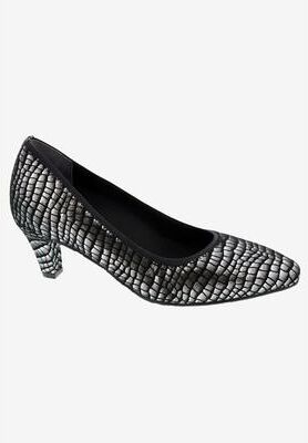 Women's Karat Pump by Ros Hommerson in Silver Croco Leather (Size 9 M)