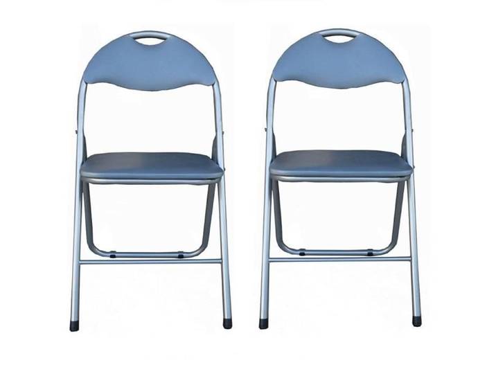 Chaise pliante rembourrée - GRIS - SET 2 PIECES