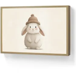 NACHTTISCHLAMPE MIT AKKU Kaninchen - Hut - Ohren - Beige 60x40 cm