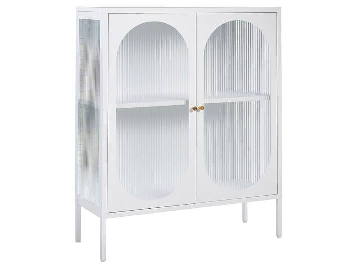 Armoire vitrine métal 90 cm 35 cm blanc