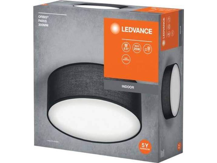 Ledvance Deckenleuchte Orbis Paris Schwarz rund Ø30cm IP20 max. 25W E27