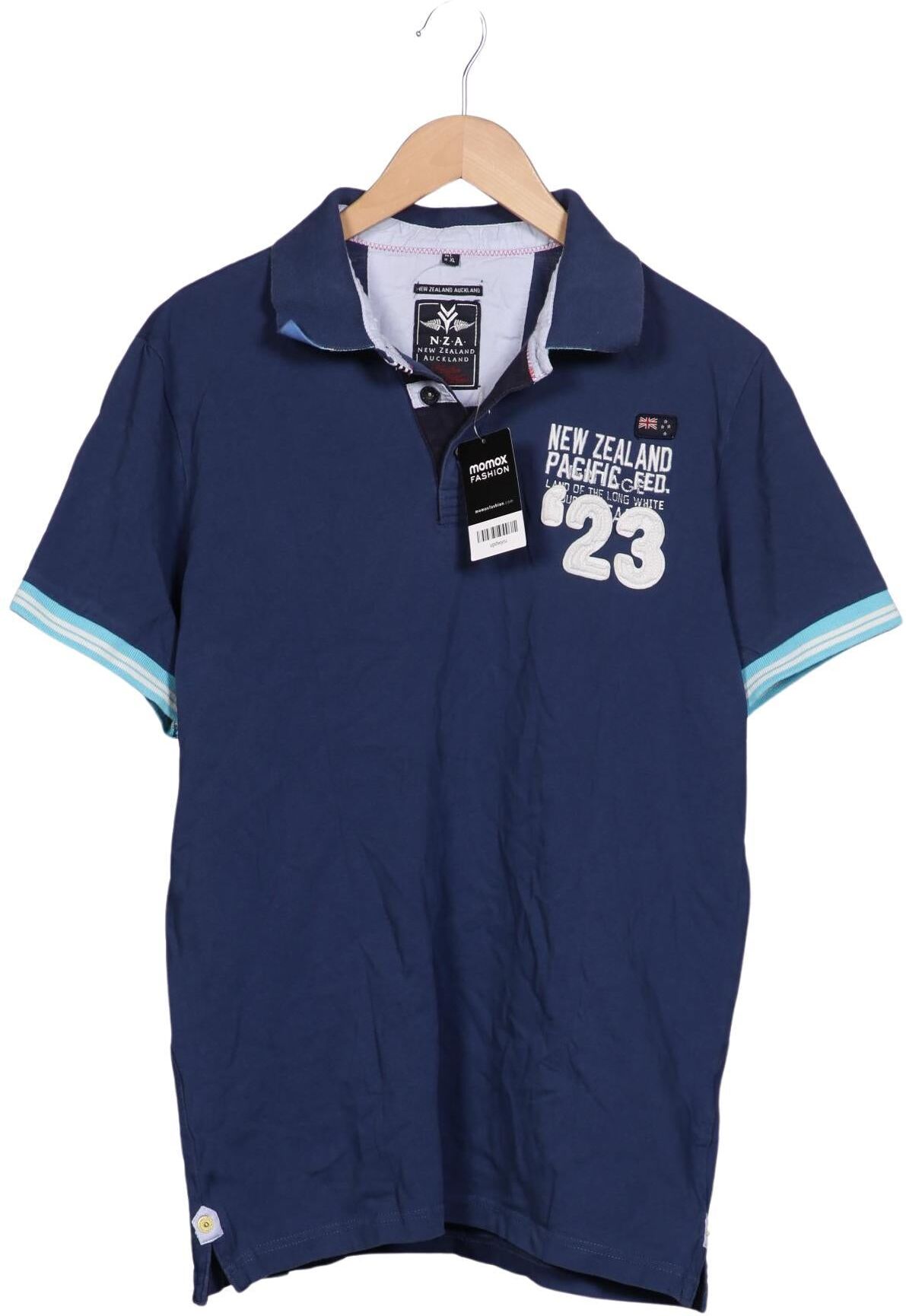 NZA NEW Zealand Auckland Herren Poloshirt, Marineblau, Gr. L, Baumwolle - Second Hand