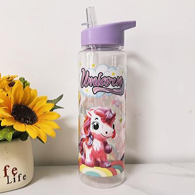 Cozy Casa Charm Cute Unicorn Cup With Straw Large Capacity Kids Tumbler For Girls purple