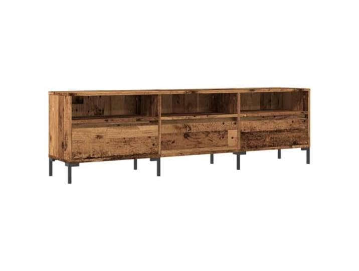 GKHPYURE TV-Schrank aus antikem Holz, 150 x 30 x 44,5 cm Spanplatte und Eisen, 3 Fächer und 3 Türen, viel Stauraum, Beine aus Eisen