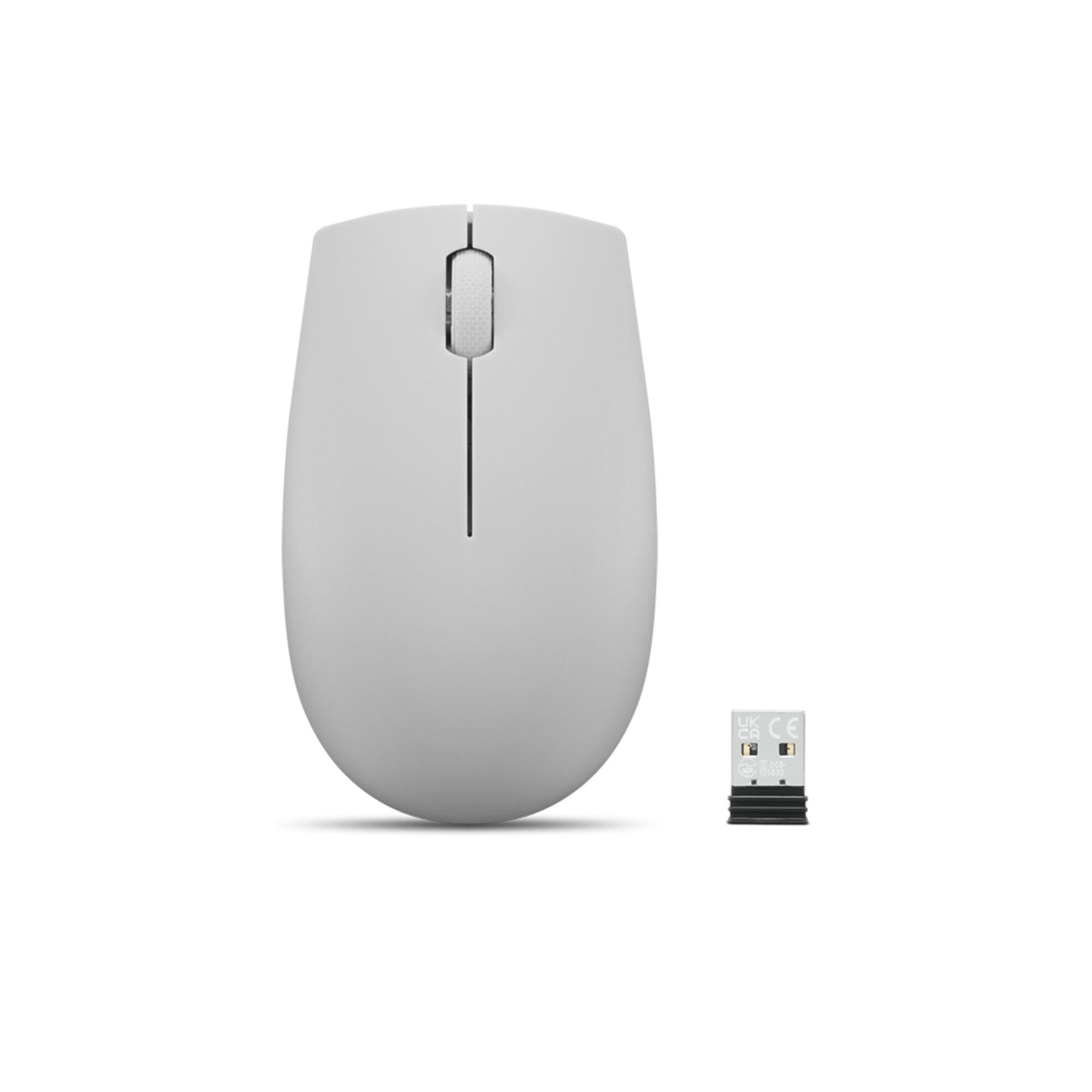 Lenovo 300 Wireless Compact Maus Arctic Grey für Links- & Rechtshänder