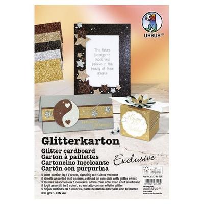 URSUS Spezialpapiere Glitterkarton Exclusive, DIN A4