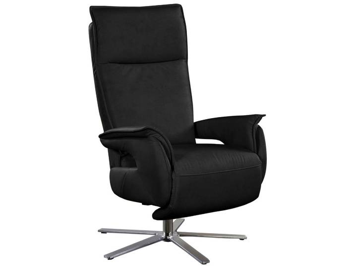 Livetastic Fernsehsessel, Schwarz, Metall, Echtleder, Nappaleder, 77x116x80 cm, Relaxfunktion, Netzbetrieb, Wohnzimmer, Sessel, Fernsehsessel