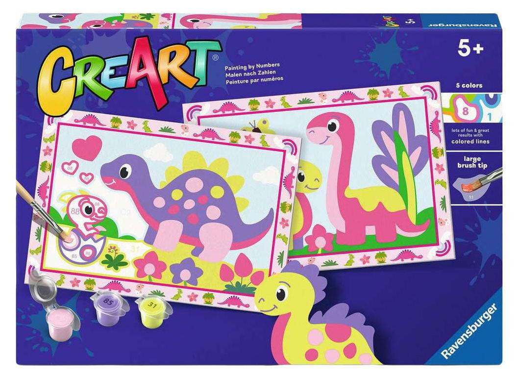 Ravensburger Schilderen op nummer: Kleurrijke dinosaurus schilderset voor kinderen