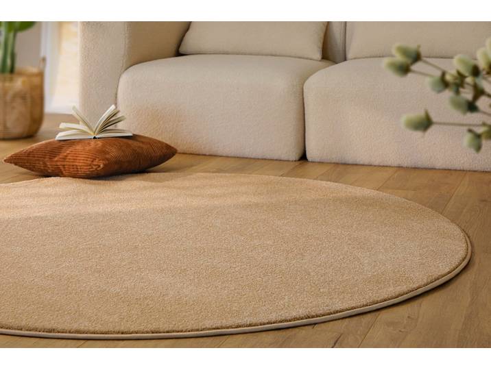 Teppich ESPRIT Vegas - ESPRIT Kollektion , sand beige, H:15mm Ø:160cm, Polypropylen, Teppiche, Teppich, Kurzflor, uni, gewebt, pflegeleicht, formstabil, für Fussbodenheizung