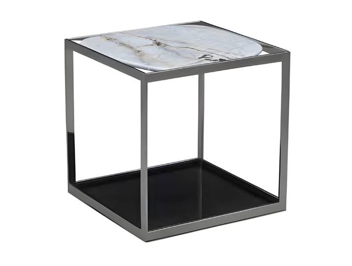 Xlmoebel Couchtisch Grauer Metall-Beistelltisch im modernen Design von XLMOEBEL (Einzeltisch, 1-St., Beistelltisch), Made in Europa