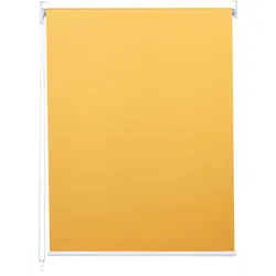 Rollo MCW-D52, Fensterrollo Seitenzugrollo Jalousie, Sonnenschutz Verdunkelung blickdicht 80x160cm ~ gelb