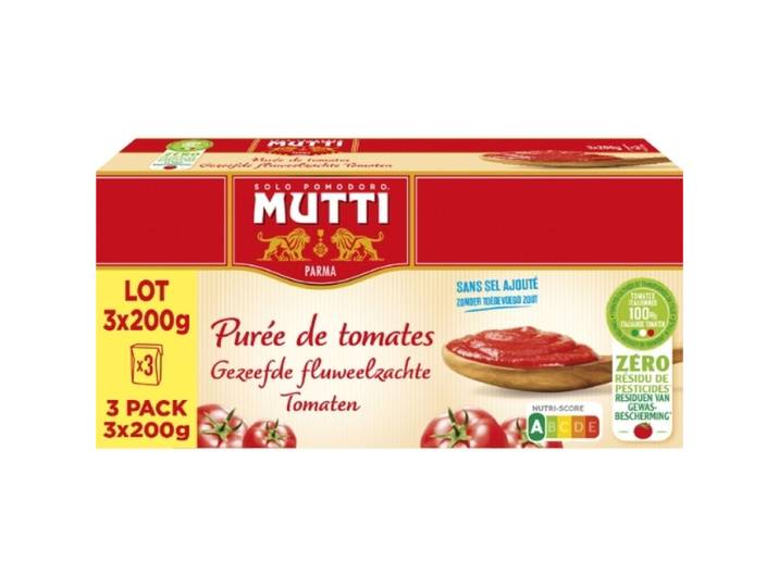 MUTTI purée tomate zéro pesticides 3x200g