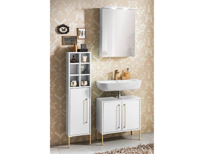 Badezimmerset Sarah II 3-teilig 88 x 30cm Weiß/Weiß