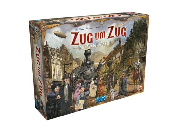 Asmodee, Zug um Zug Legacy: Legenden des Westens, Familienspiel, Deutsch Legacy-Brettspiel über Eisenbahnstrecken im Wilden Westen für 2-5 Spieler, 20-90 Minuten, Brettspiel ab 10 Jahren