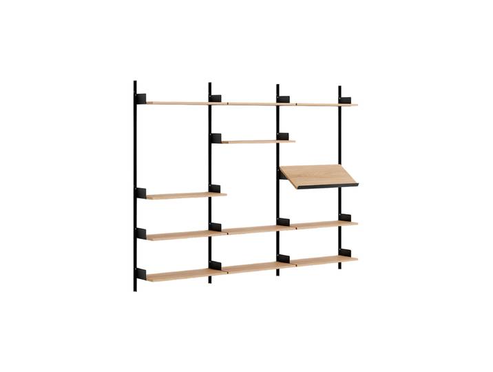 Modulers Design Wandregal „New Works Display“ Eiche / Schwarz