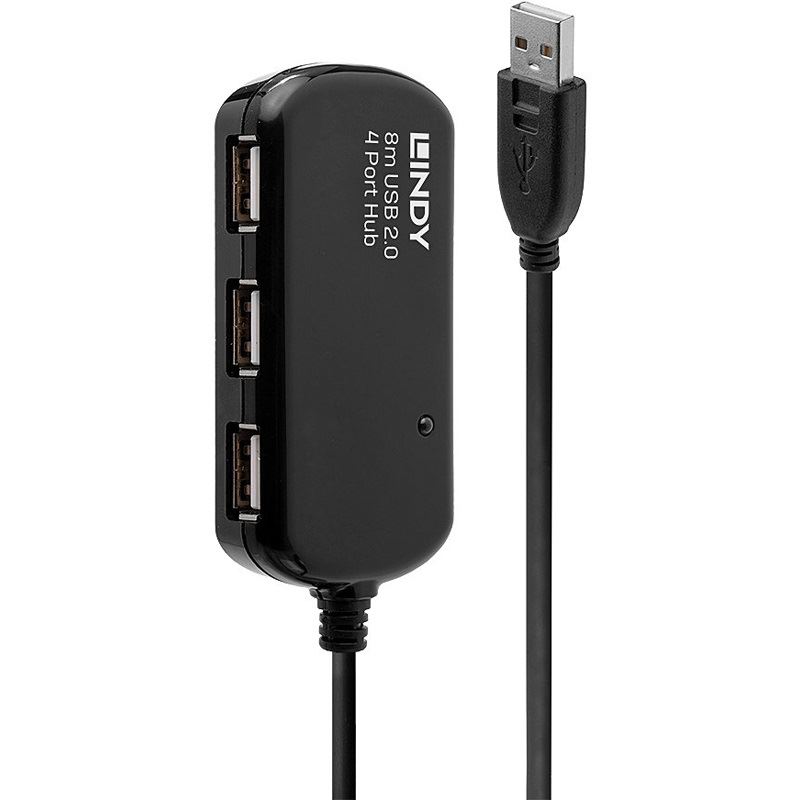 Lindy USB 2.0 Aktiv-Verlängerung Pro 8m inkl.4 Por