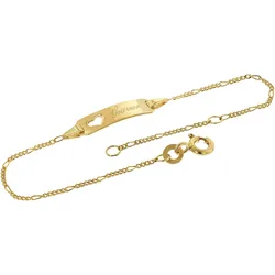 trendor 21989 Gravur-Armband für Kinder 333 Gold Armband mit Namen 14/12 cm