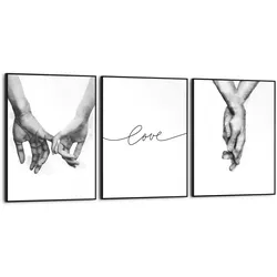 Bilder-Set LOVE (BH 30x40 cm) - schwarz - BH 30x40 cm