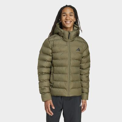 Outdoorjacke ADIDAS SPORTSWEAR "SDP INS JKT", Herren, Gr. L, grün (olistr), Obermaterial: 100% Polyester, Jacken Outdoorjacke, gefütterte Jacke für Herbst und Winter