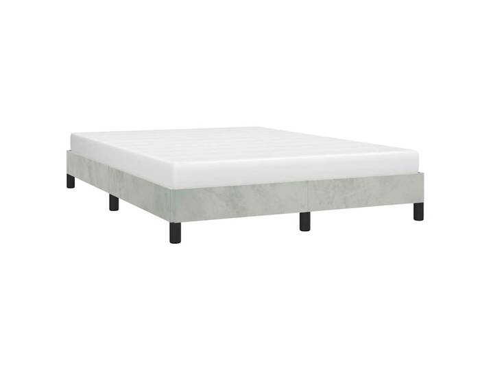 vidaXL Bettgestell ohne Matratze Hellgrau 152x203 cm Queen-Size Samt