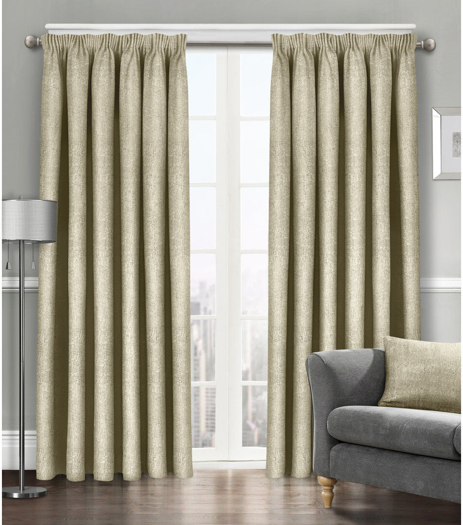 17 Stories Faliha Curtain Latte 66cm Width x 90cm Drop