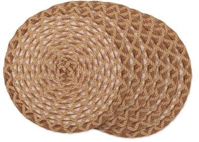 DII Natural Fringe Woven Polyester Round Placemat (Set of 6)