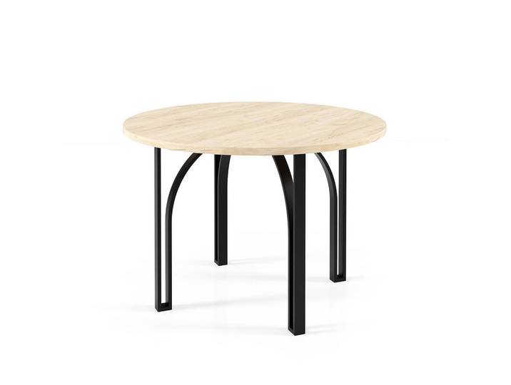 Feldmann-Wohnen Couchtisch Nastro Gold Craft Eiche / Schwarz 75 / 75 / 47cm, Eiche Bianco, Metall, Rund,Rund, 75x47x75 cm, Wohnzimmer, Wohnzimmertische, Couchtische