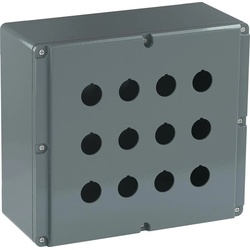 ABB 080SP12SFE Metallgehäuse, 12 Befehlsstellen, grau, Aluminium, IP66 ohne Öffnung für Kabel-Einführung, Modular Metall Reihe 1SFA170857R3012