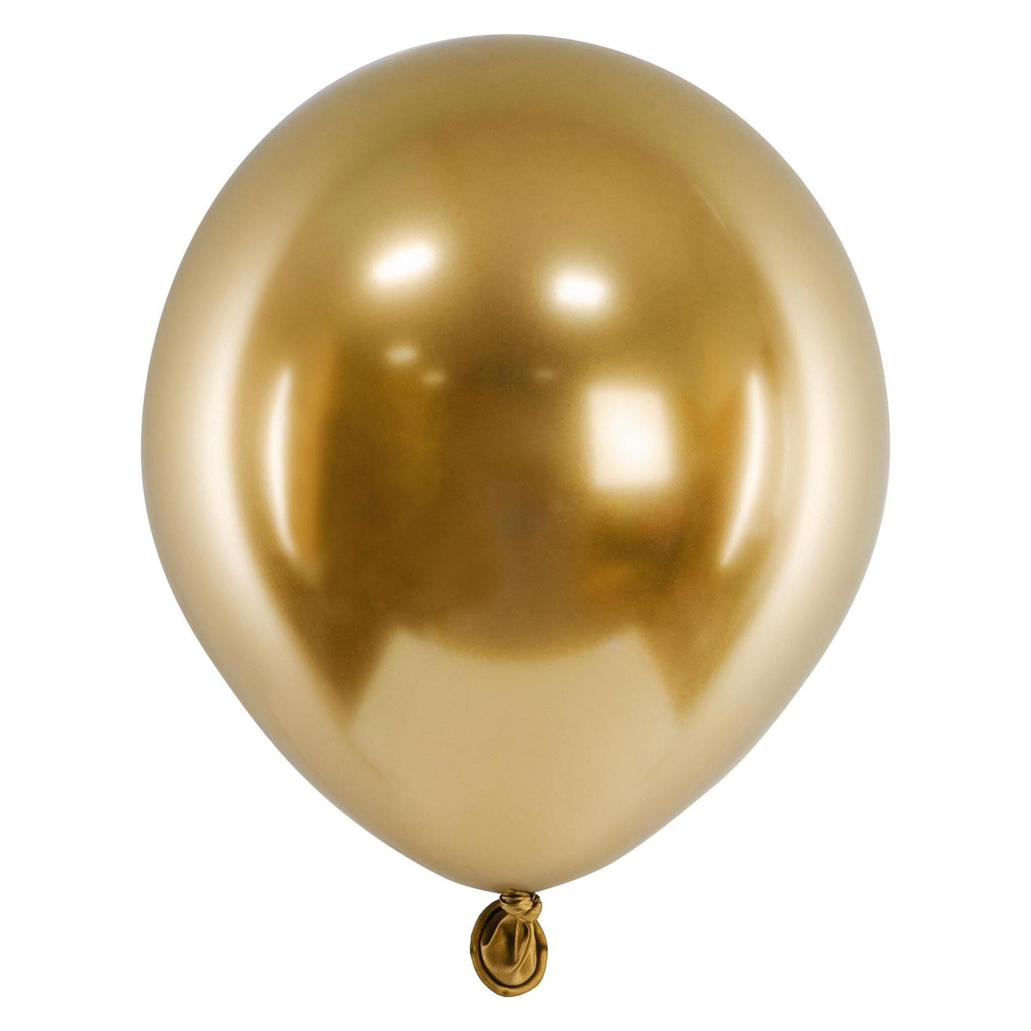 Partydeco Luftballon Glossy Gold, Ø 12 cm, 50 Stück (50x) (CHB1-5-019-50)