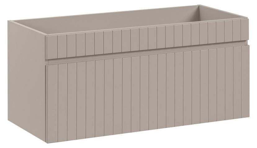 Meublorama Meubel onder wastafel ICON 100 cm - 1 lade - Bruin Congo - Moderne hangende stijl