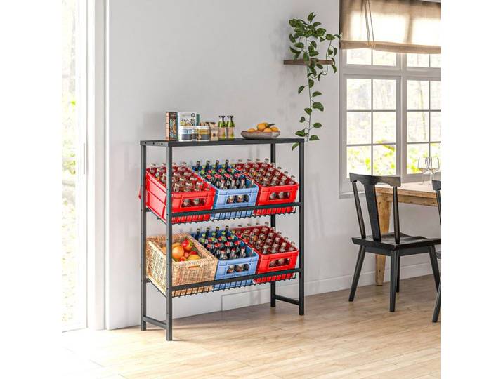 Étagère à caisses de boissons - ZEVKOR - standard - 3 niveaux - hauteur réglable - 6 caisses (103×33×113 5 cm)