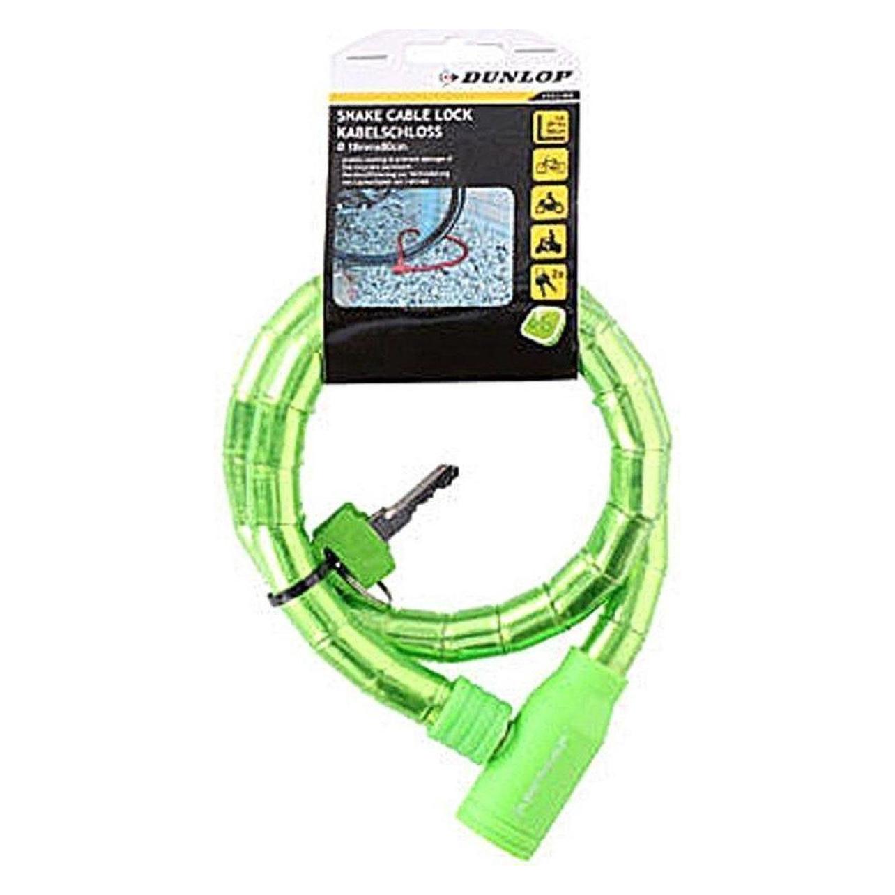 Dunlop Anti-theft bicycle lock with key (green) (8711252563749_GREEN)
