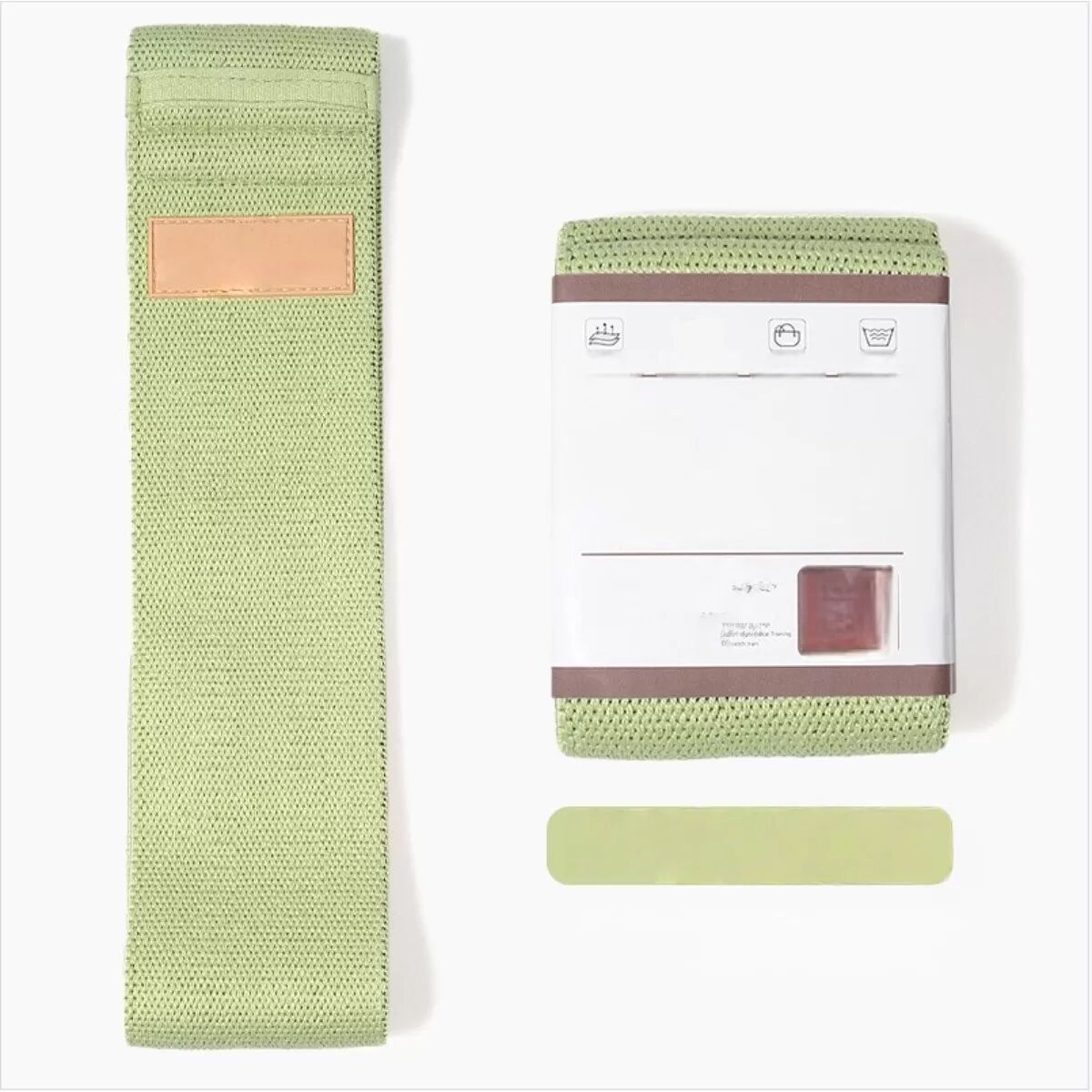 INF Gestricktes Gesäß-Widerstandsband 90lb – Polyester + Latex Nicht-Rutschende Breite Hüftschlaufe für Booty-Workouts, Yoga & Grün