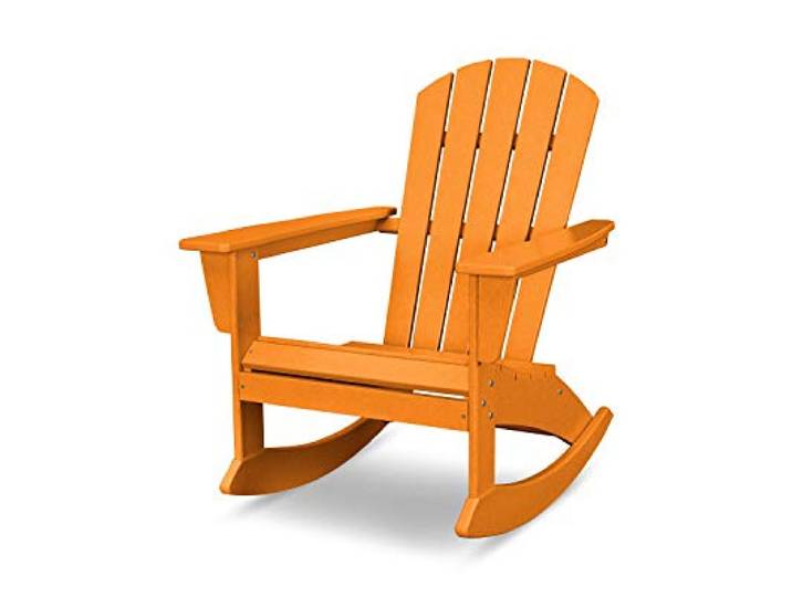 Polywood® Nautical Adirondack Rocking Chair in Tangerine