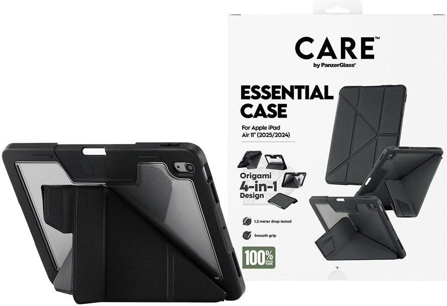 iPad Air 11" (2026 / 2025 / 2024) Care by PanzerGlass Essential Case - Ståfunktion - Sort